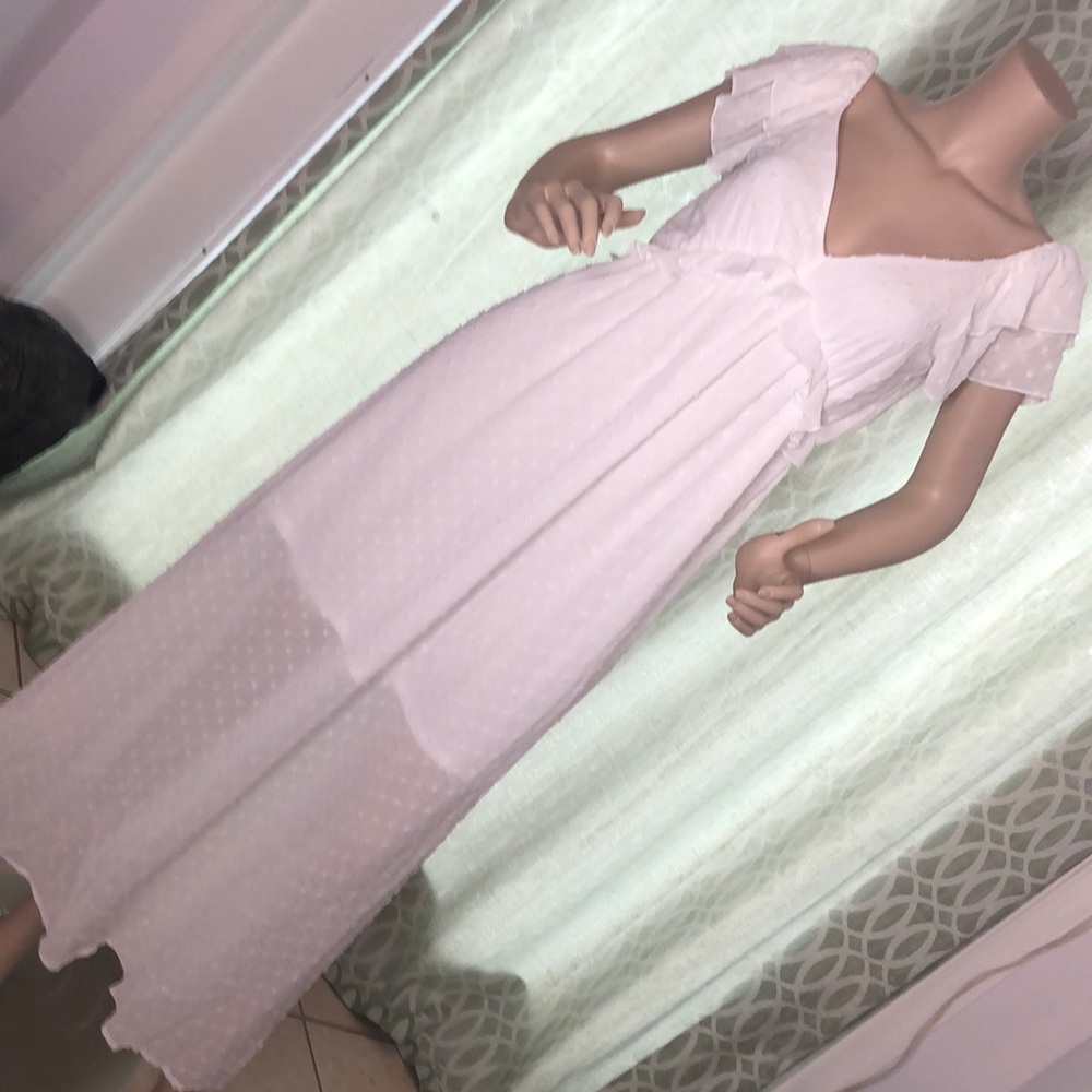 Swiss Dot White Maxi dress - Picture 10 of 12